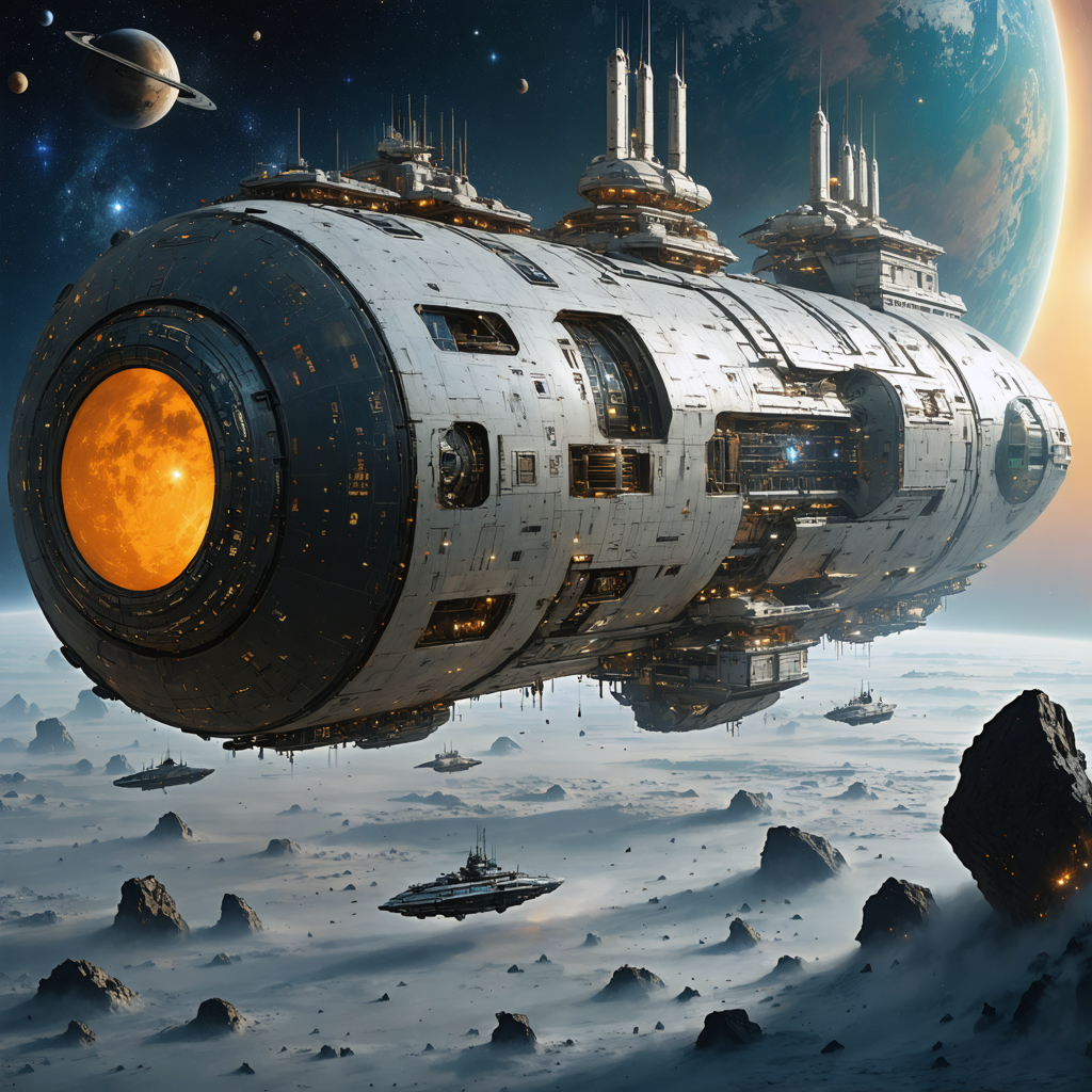 Concordiatra with glowing engines during transit